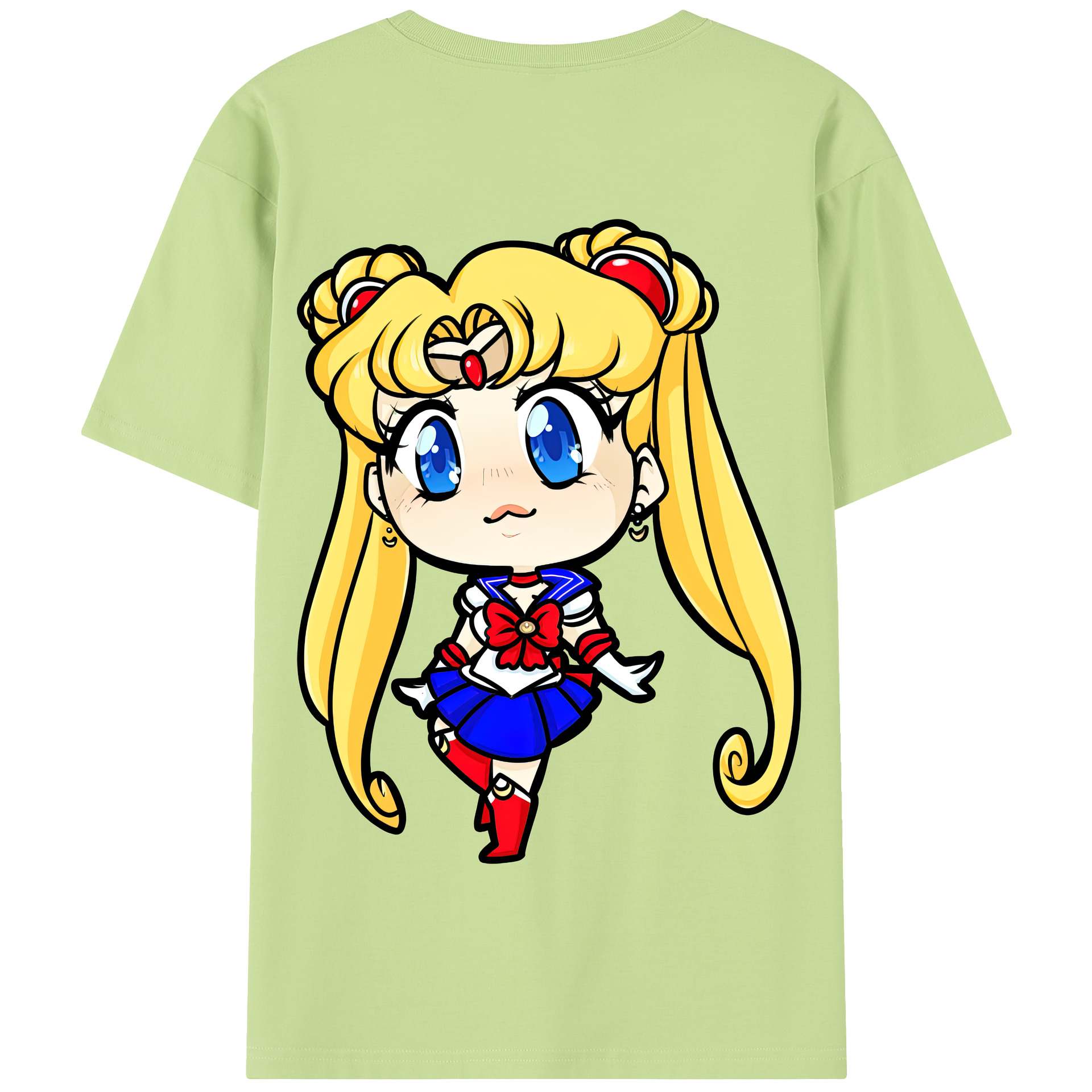 （画像用） 美少女戦士セーラームーン 月野 うさぎ つきの うさぎ Sailor Moon Tsukino Usagi 綿100％半袖Tシャツ（背面プリント）